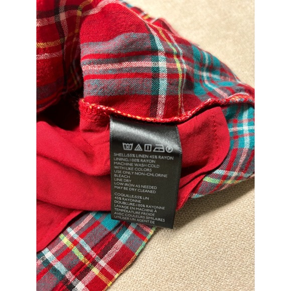 Urban Outfitters Dress Womens XS Red Plaid Sleeveless Mini Belted New - Picture 9 of 13